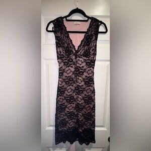 Speechless Black Lace Overlay Pink Slip
